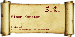 Simon Kasztor névjegykártya